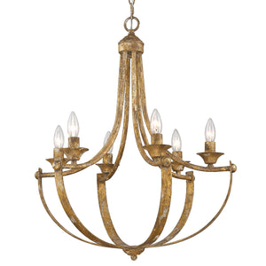 Golden - 0815-6 HG - Six Light Chandelier - Victoria - Heirloom Gold