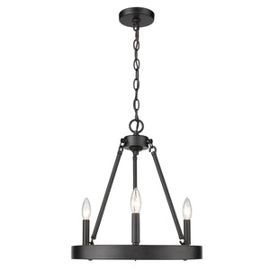 Golden - 1017-3 BLK - Three Light Chandelier - Alastair - Matte Black