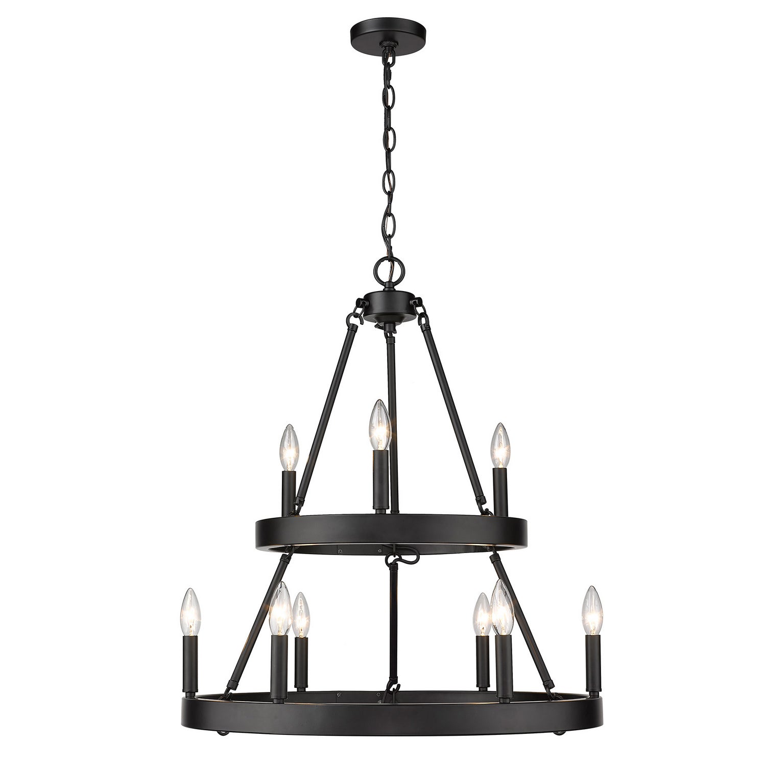 Golden - 1017-36 BLK - Nine Light Chandelier - Alastair - Matte Black