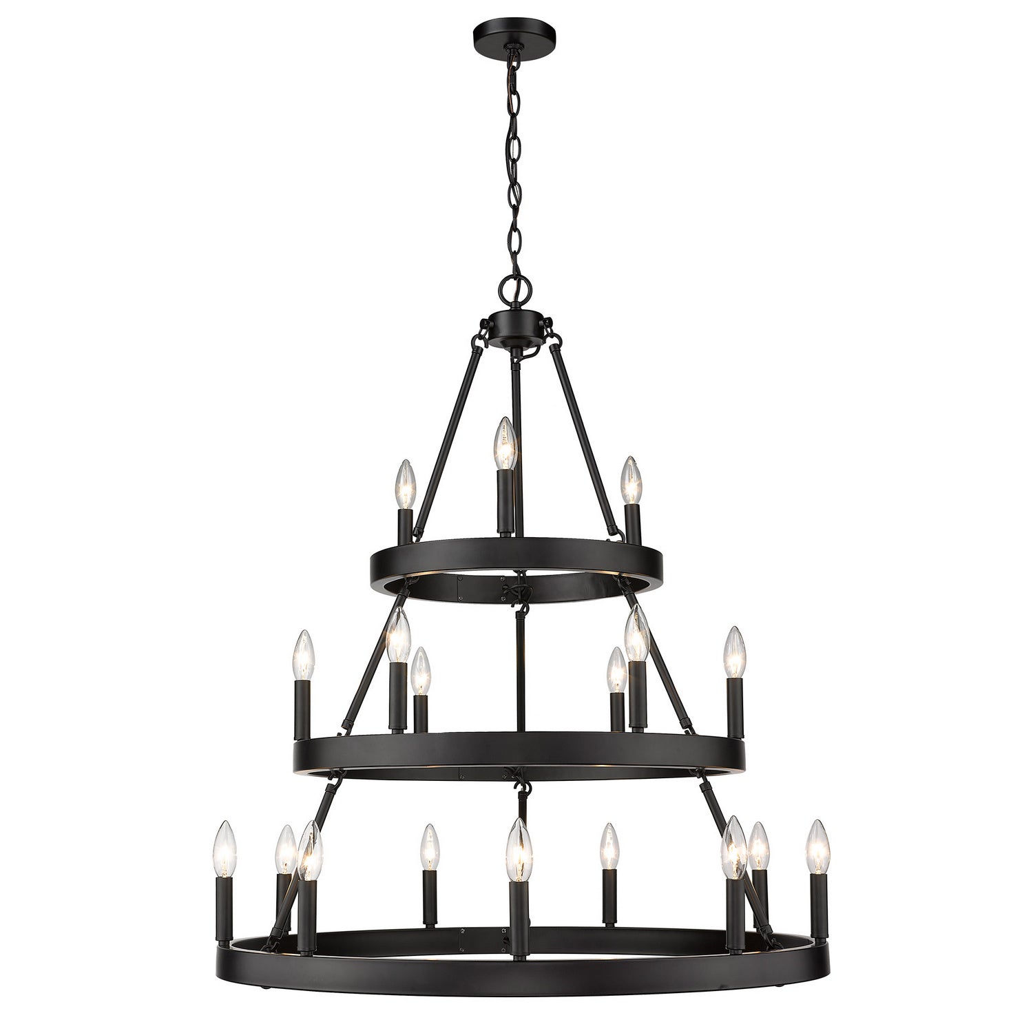 Golden - 1017-369 BLK - 18 Light Chandelier - Alastair - Matte Black