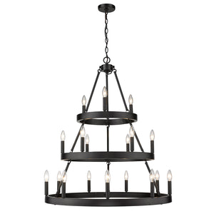 Golden - 1017-369 BLK - 18 Light Chandelier - Alastair - Matte Black