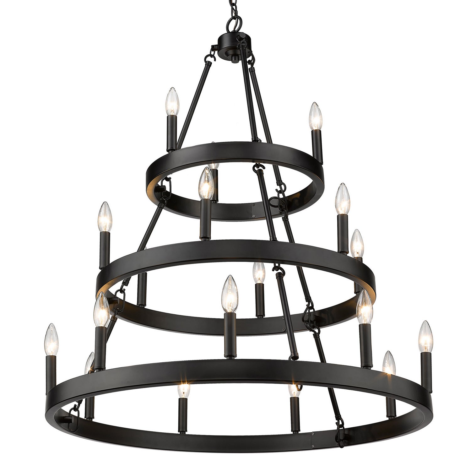 Golden - 1017-369 BLK - 18 Light Chandelier - Alastair - Matte Black