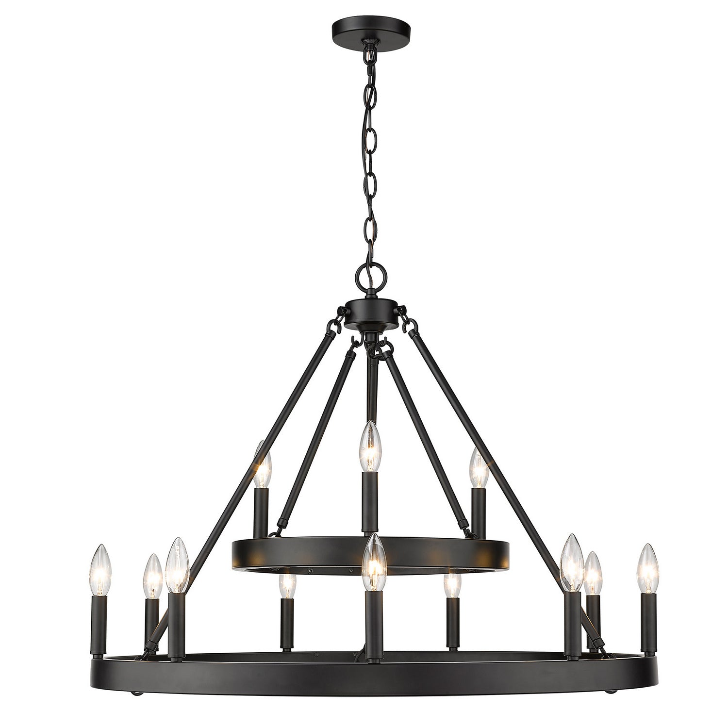 Golden - 1017-39 BLK - 12 Light Chandelier - Alastair - Matte Black