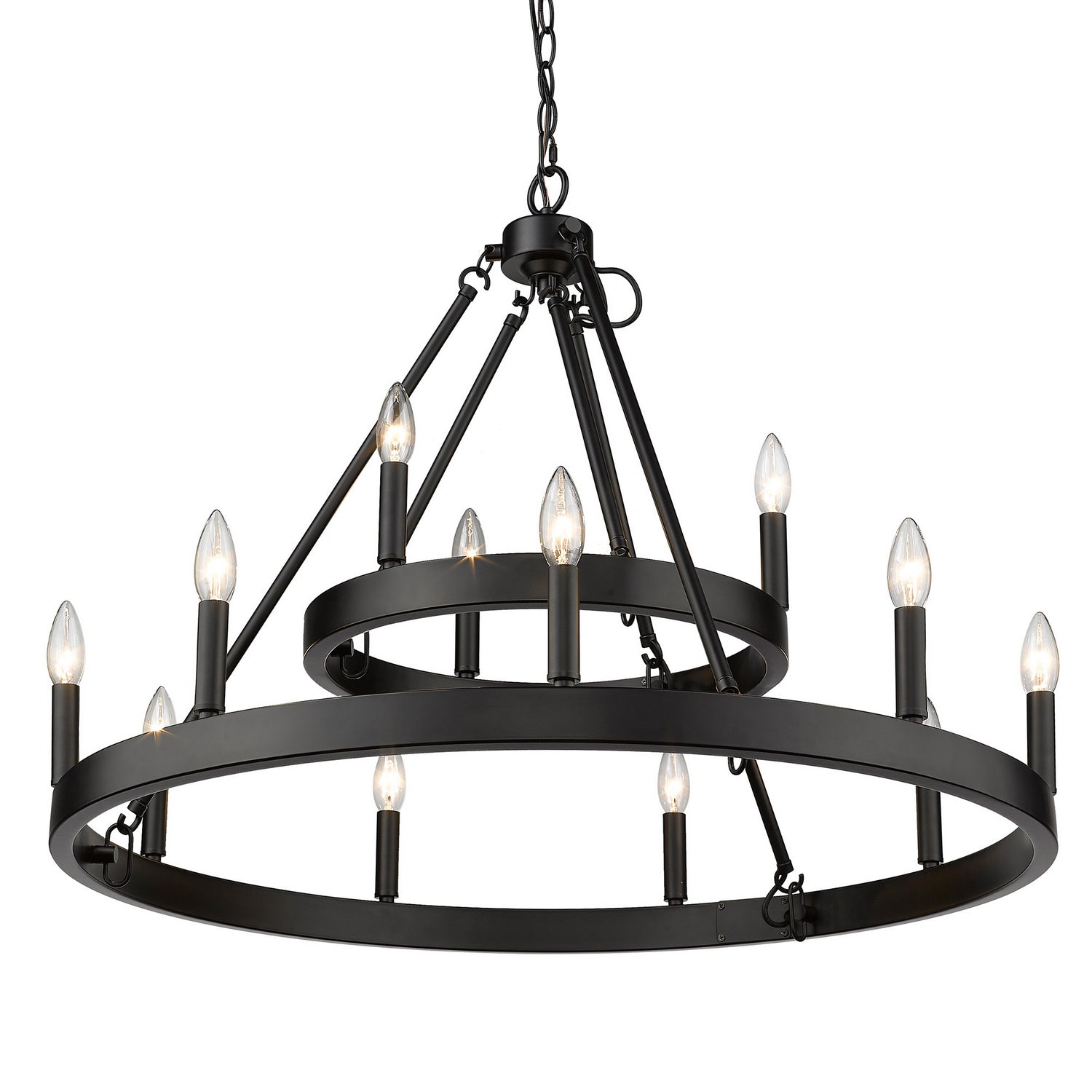 Golden - 1017-39 BLK - 12 Light Chandelier - Alastair - Matte Black