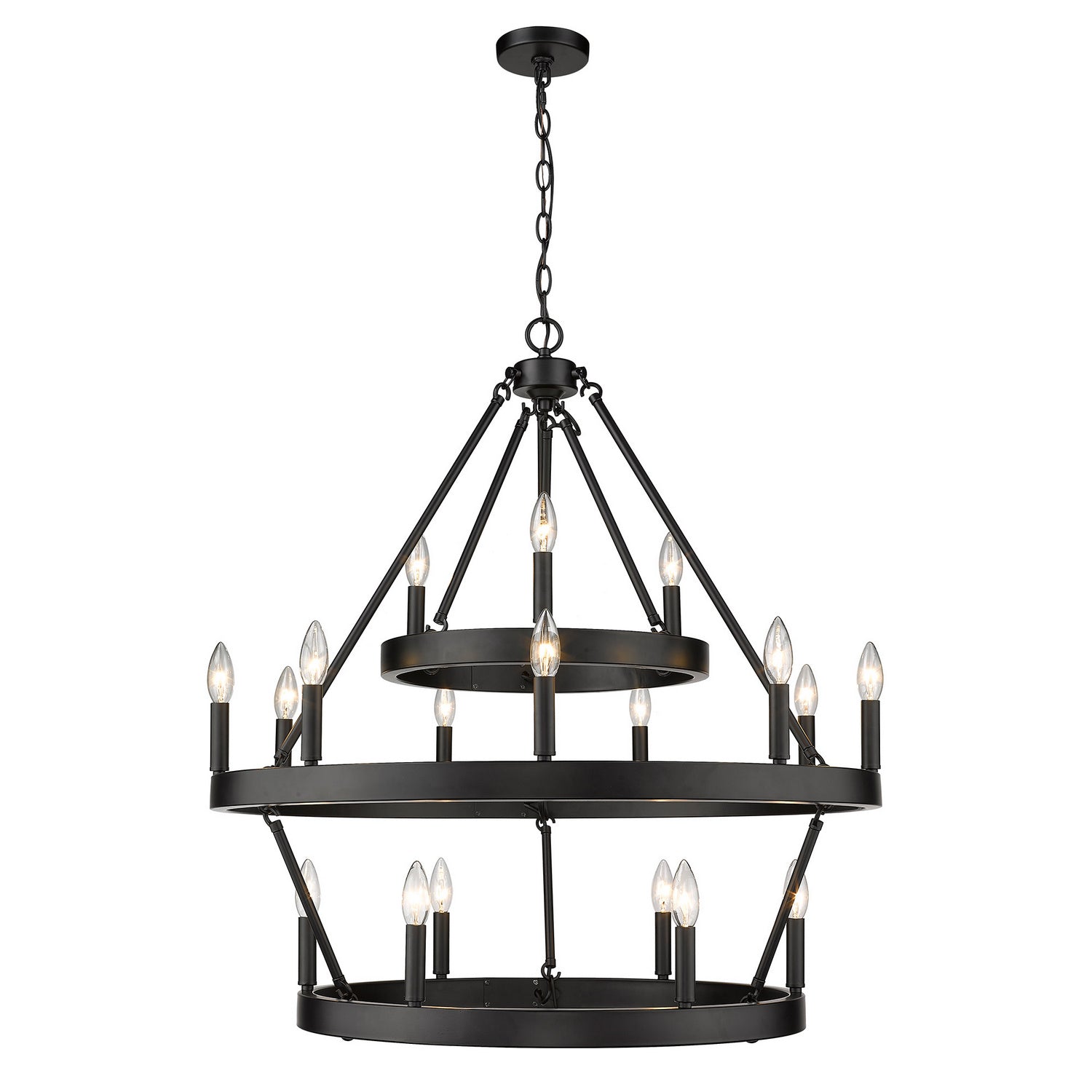 Golden - 1017-396 BLK - 18 Light Chandelier - Alastair - Matte Black