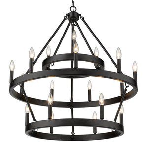 Golden - 1017-396 BLK - 18 Light Chandelier - Alastair - Matte Black