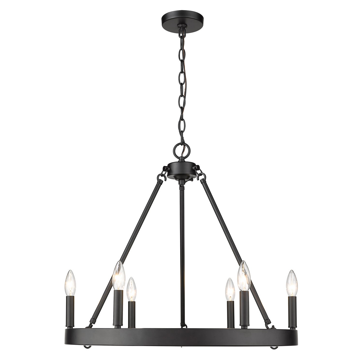 Golden - 1017-6 BLK - Six Light Chandelier - Alastair - Matte Black