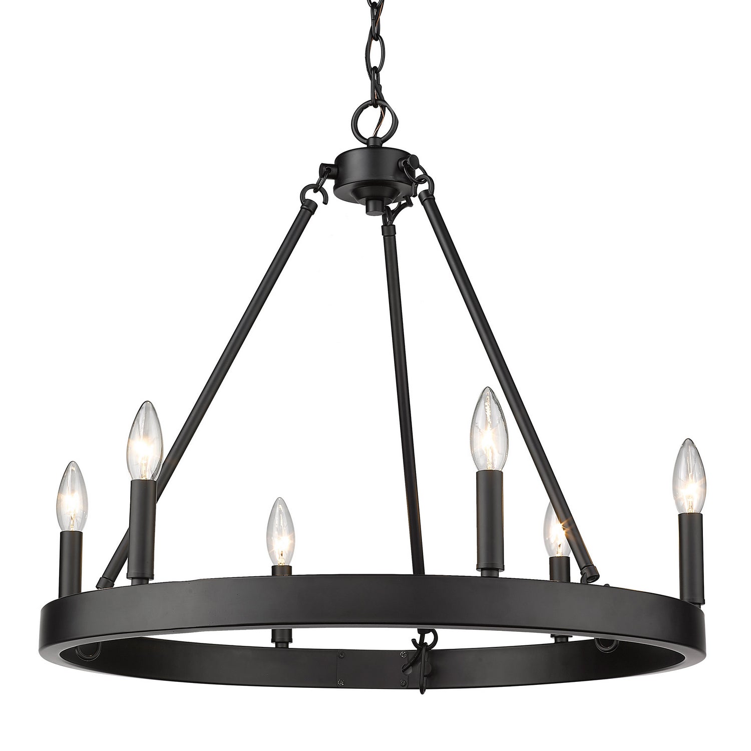 Golden - 1017-6 BLK - Six Light Chandelier - Alastair - Matte Black