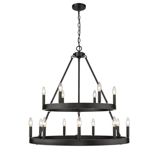 Golden - 1017-69 BLK - 15 Light Chandelier - Alastair - Matte Black