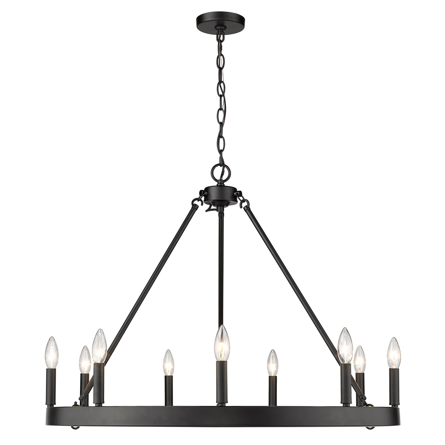 Golden - 1017-9 BLK - Nine Light Chandelier - Alastair - Matte Black