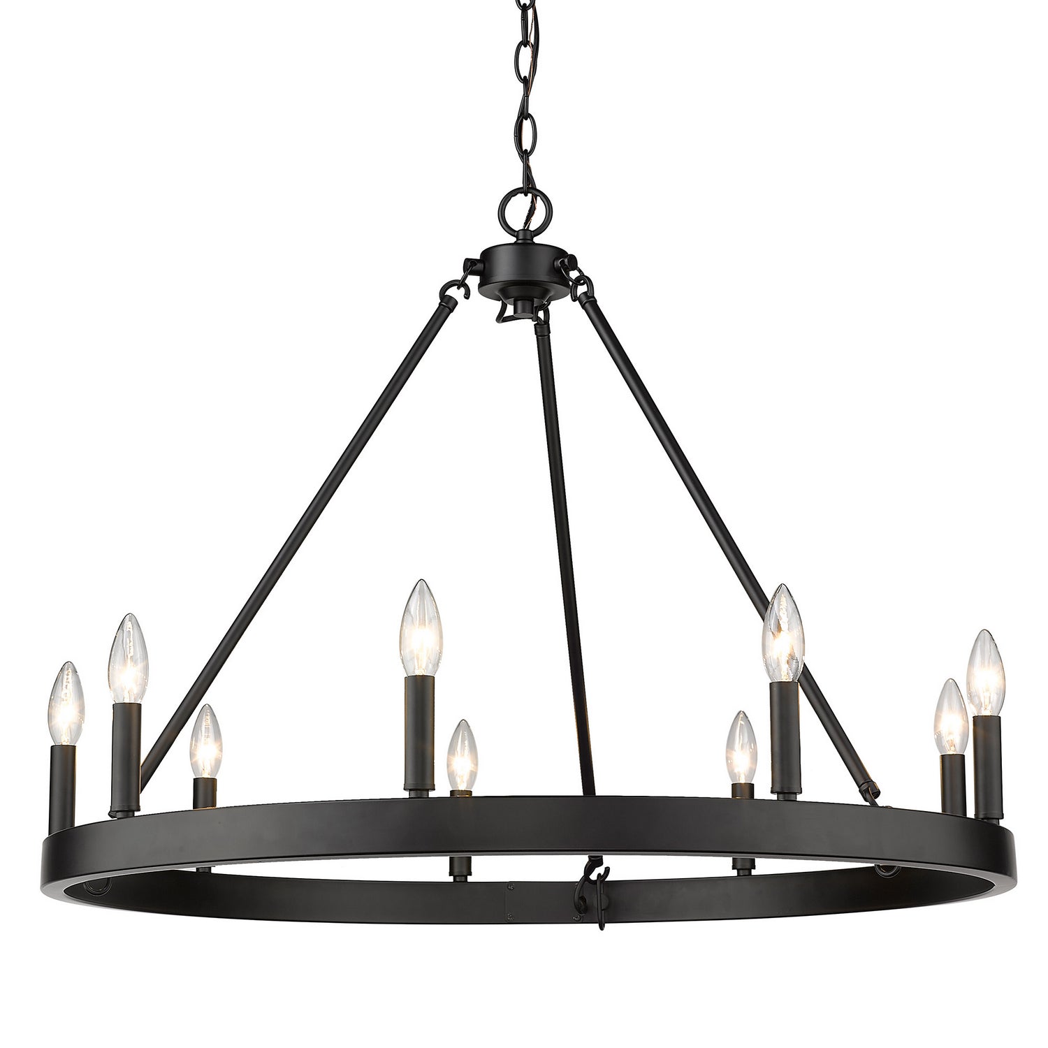 Golden - 1017-9 BLK - Nine Light Chandelier - Alastair - Matte Black