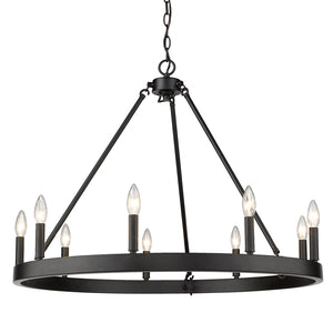 Golden - 1017-9 BLK - Nine Light Chandelier - Alastair - Matte Black