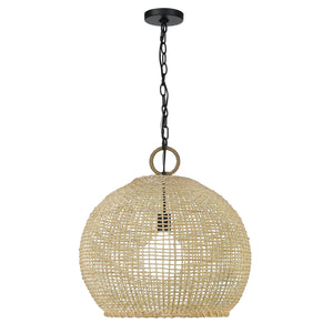 Golden - 1078-L BLK-BB - One Light Pendant - Reed - Matte Black