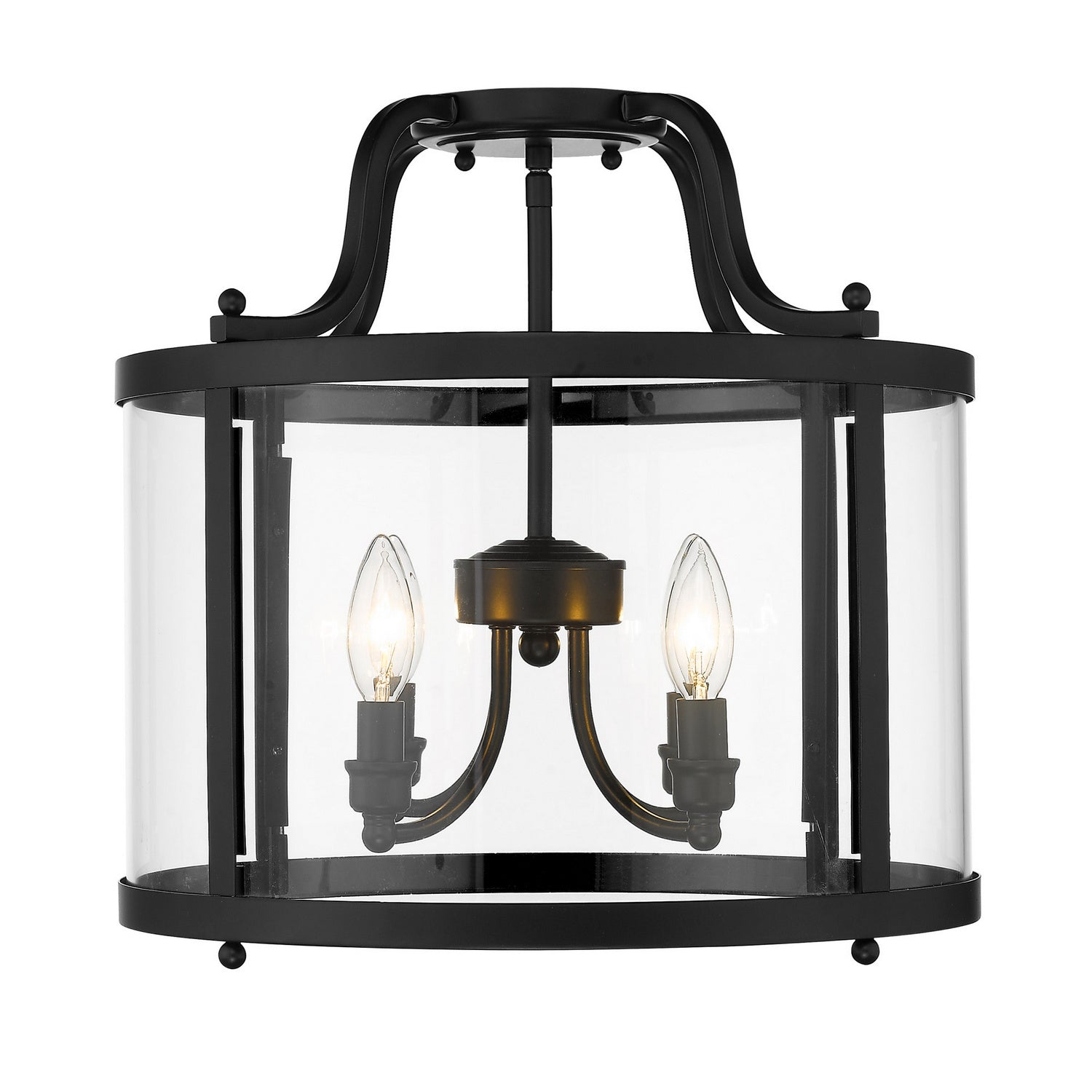 Golden - 1157-SF BLK - Four Light Semi-Flush Mount - Payton BLK - Matte Black