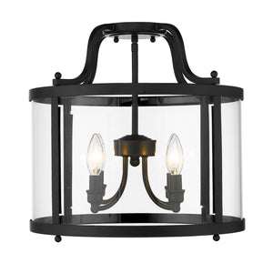 Golden - 1157-SF BLK - Four Light Semi-Flush Mount - Payton BLK - Matte Black