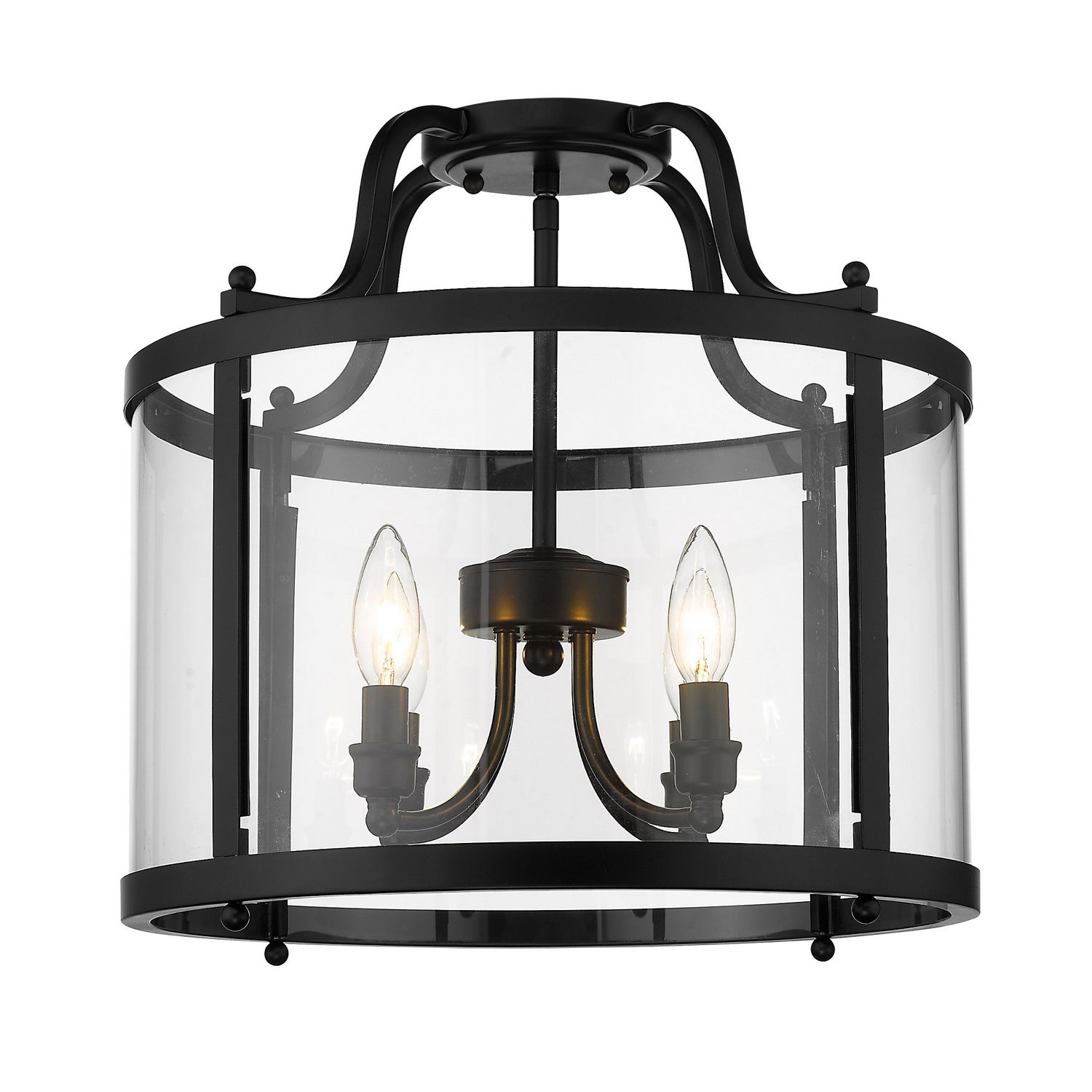 Golden - 1157-SF BLK - Four Light Semi-Flush Mount - Payton BLK - Matte Black