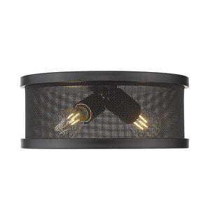 Golden - 3168-FM11 BLK-BLK - Two Light Flush Mount - Channing BLK - Matte Black