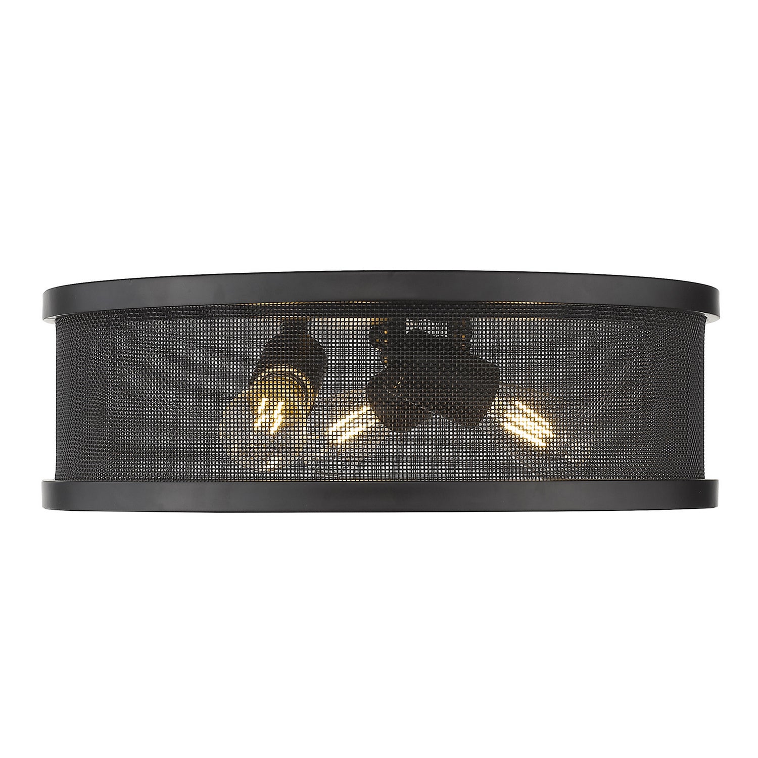 Golden - 3168-FM15 BLK-BLK - Three Light Flush Mount - Channing BLK - Matte Black