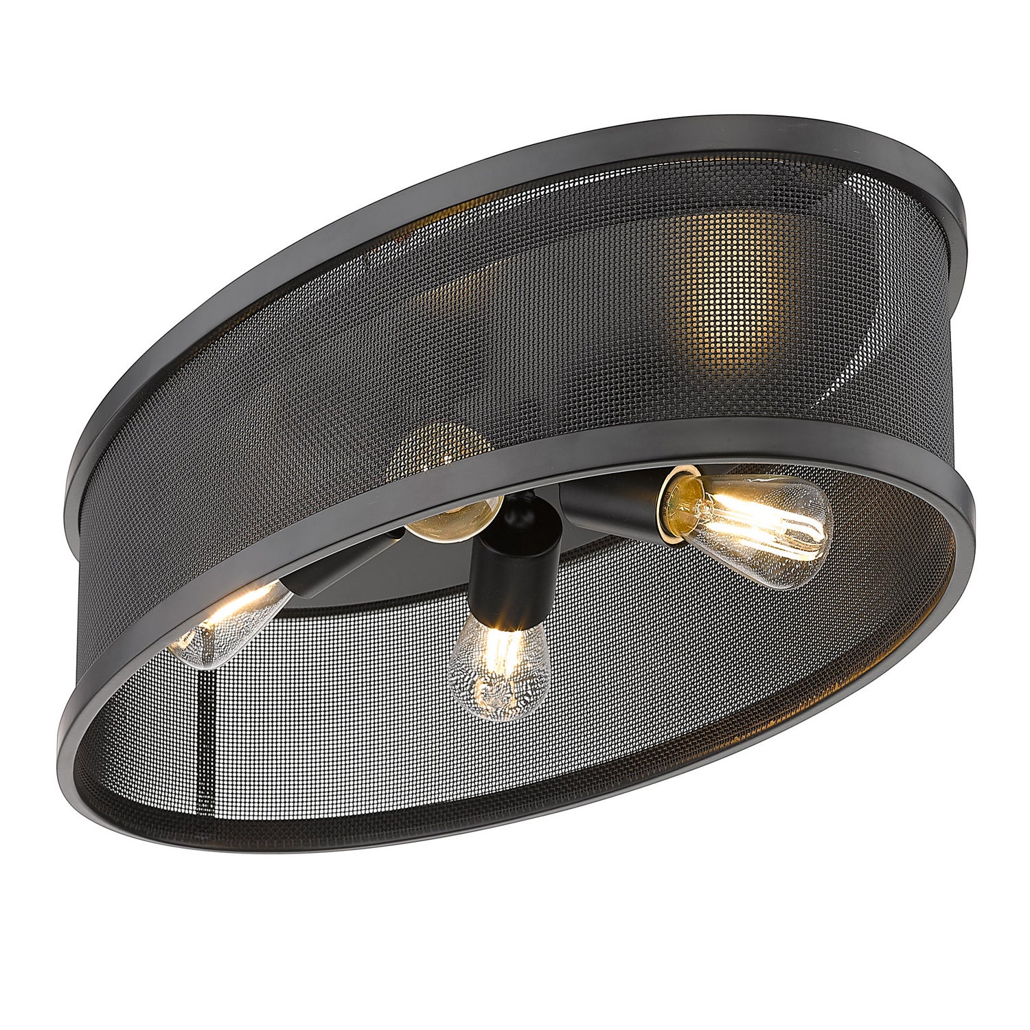 Golden - 3168-FM24 BLK-BLK - Four Light Flush Mount - Channing BLK - Matte Black