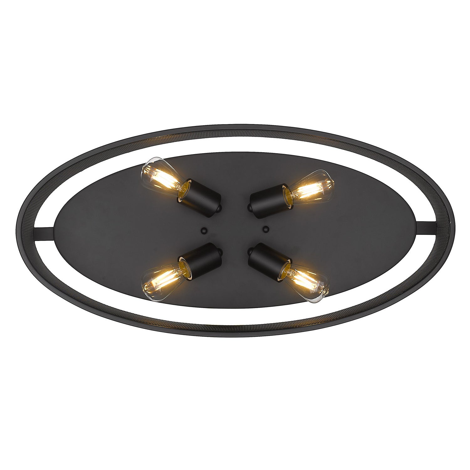 Golden - 3168-FM24 BLK-BLK - Four Light Flush Mount - Channing BLK - Matte Black