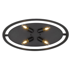 Golden - 3168-FM24 BLK-BLK - Four Light Flush Mount - Channing BLK - Matte Black