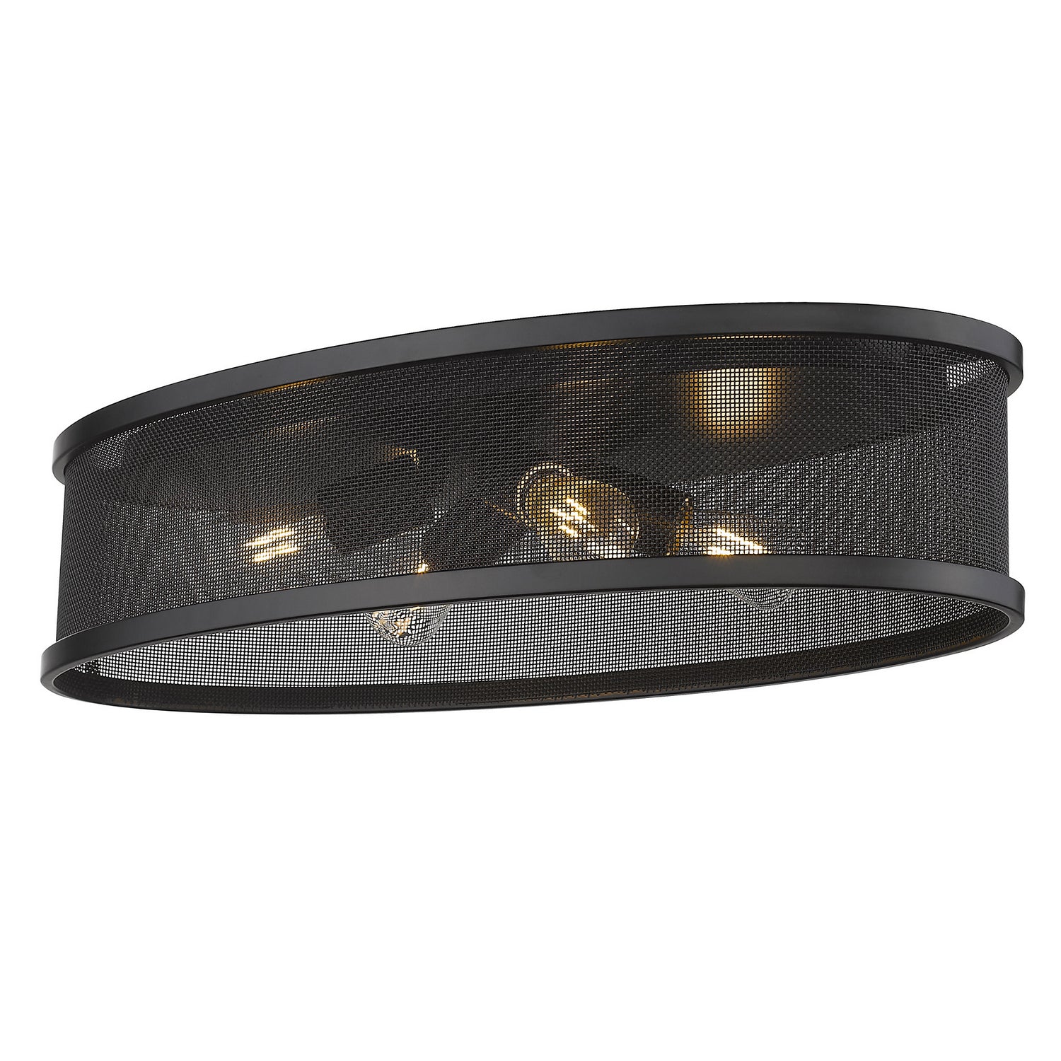 Golden - 3168-FM24 BLK-BLK - Four Light Flush Mount - Channing BLK - Matte Black