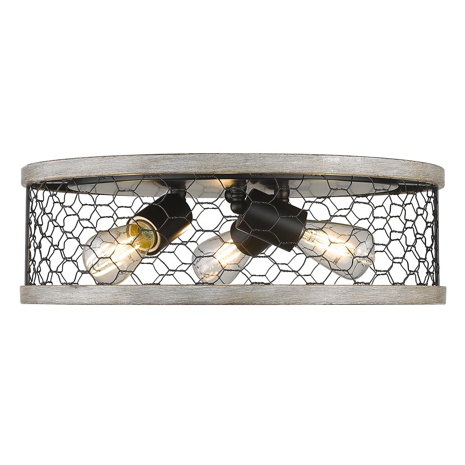 Golden - 3171-FM15 BLK-CW - Three Light Flush Mount - Bailey - Matte Black