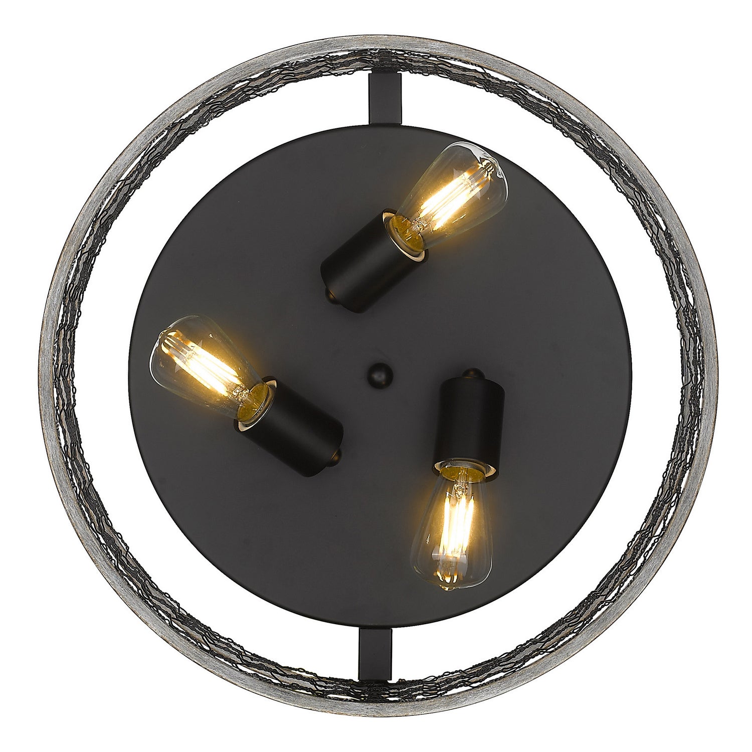 Golden - 3171-FM15 BLK-CW - Three Light Flush Mount - Bailey - Matte Black