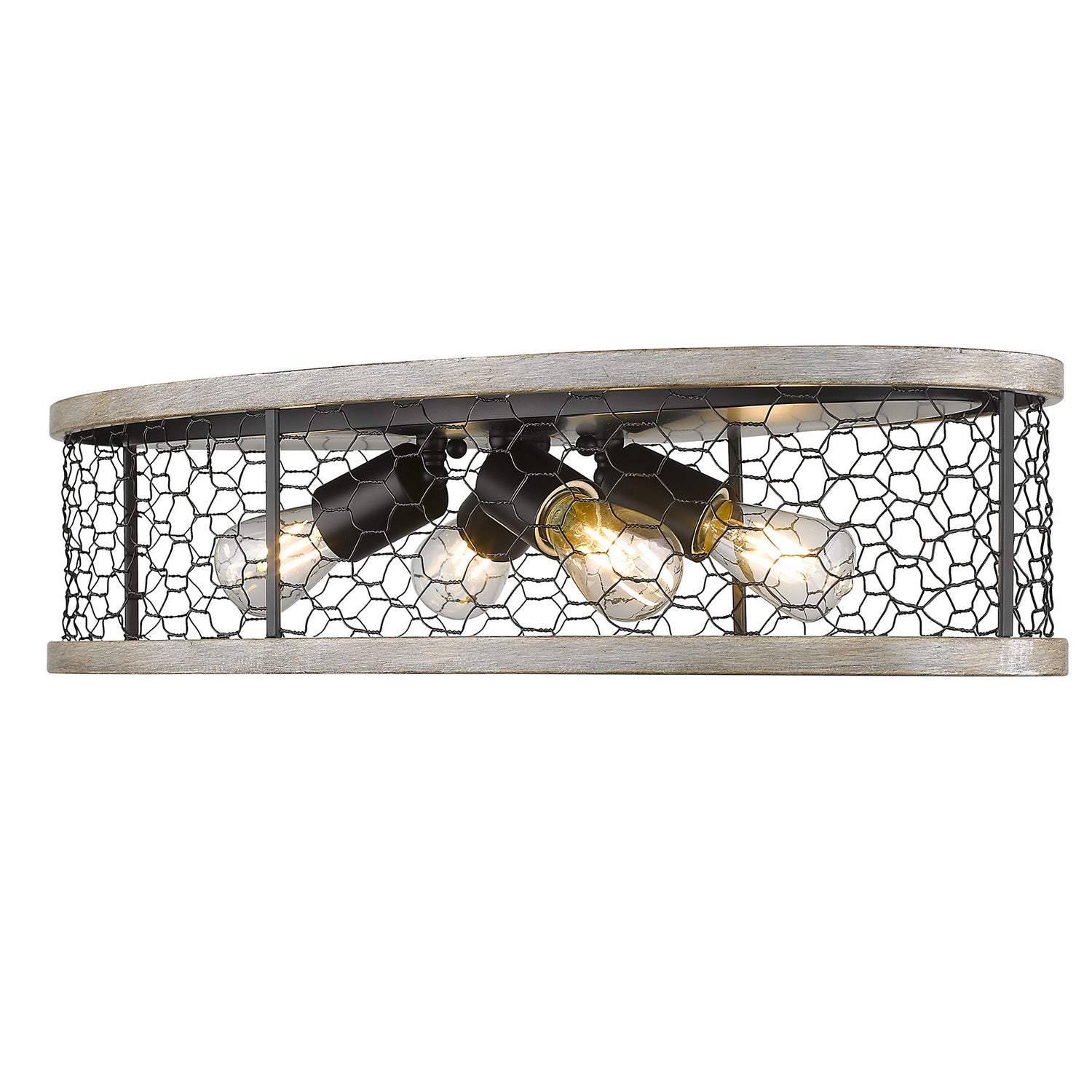 Golden - 3171-FM24 BLK-CW - Four Light Flush Mount - Bailey - Matte Black