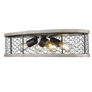 Golden - 3171-FM24 BLK-CW - Four Light Flush Mount - Bailey - Matte Black