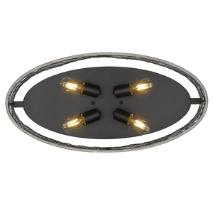 Golden - 3171-FM24 BLK-CW - Four Light Flush Mount - Bailey - Matte Black