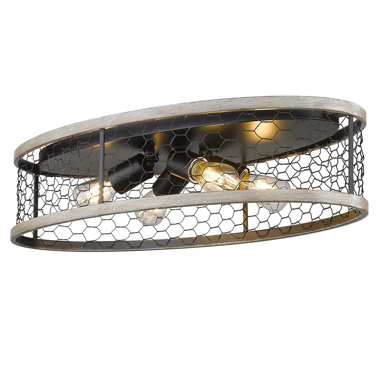 Golden - 3171-FM24 BLK-CW - Four Light Flush Mount - Bailey - Matte Black