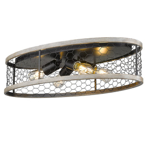 Golden - 3171-FM24 BLK-CW - Four Light Flush Mount - Bailey - Matte Black