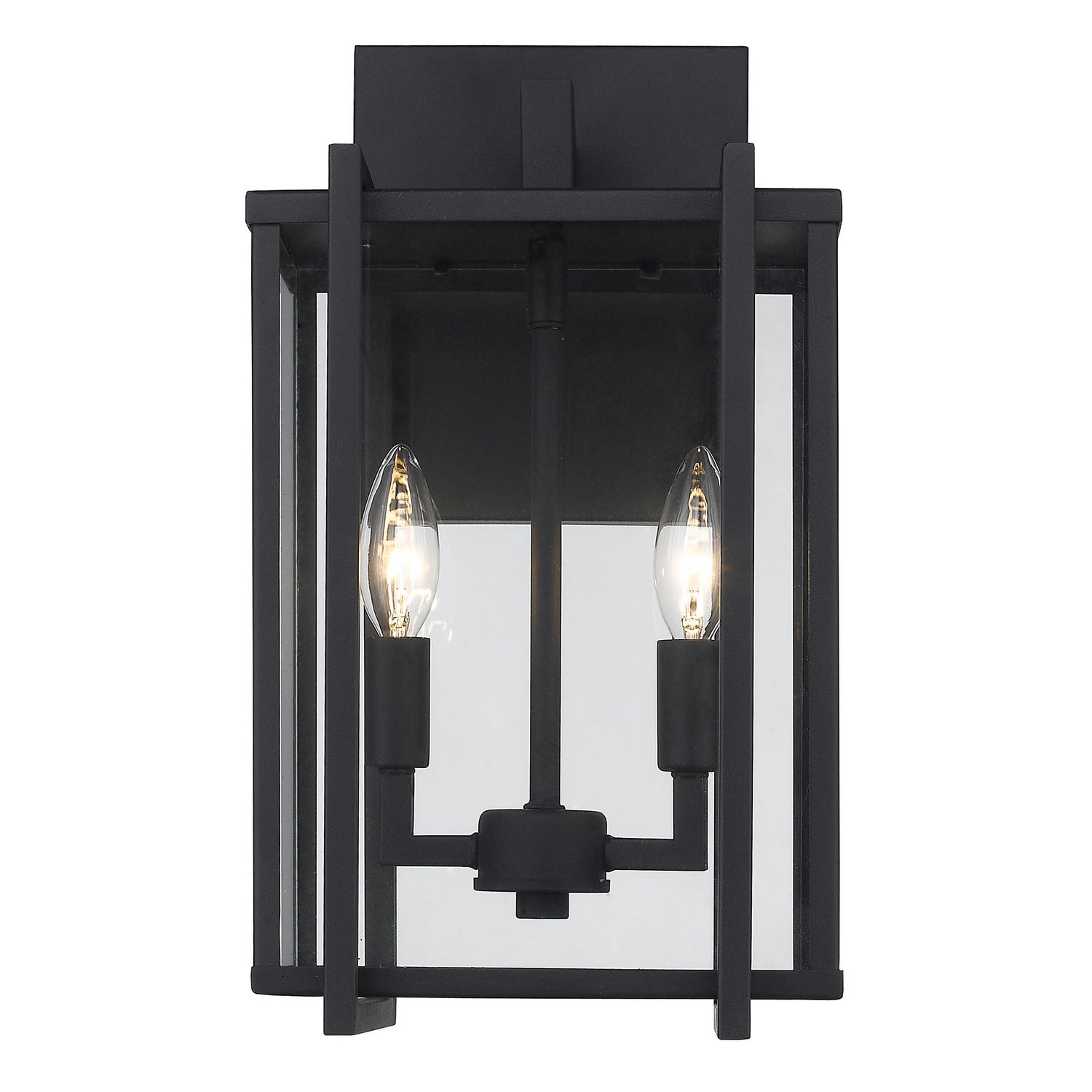 Golden - 6071-OWM NB-CLR - Two Light Outdoor Wall Sconce - Tribeca NB - Natural Black