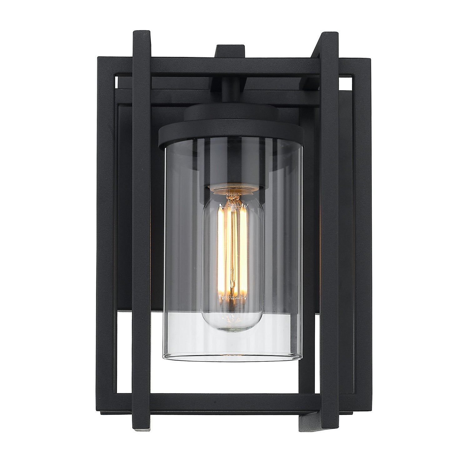 Golden - 6071-OWS NB-CLR - One Light Outdoor Wall Sconce - Tribeca NB - Natural Black