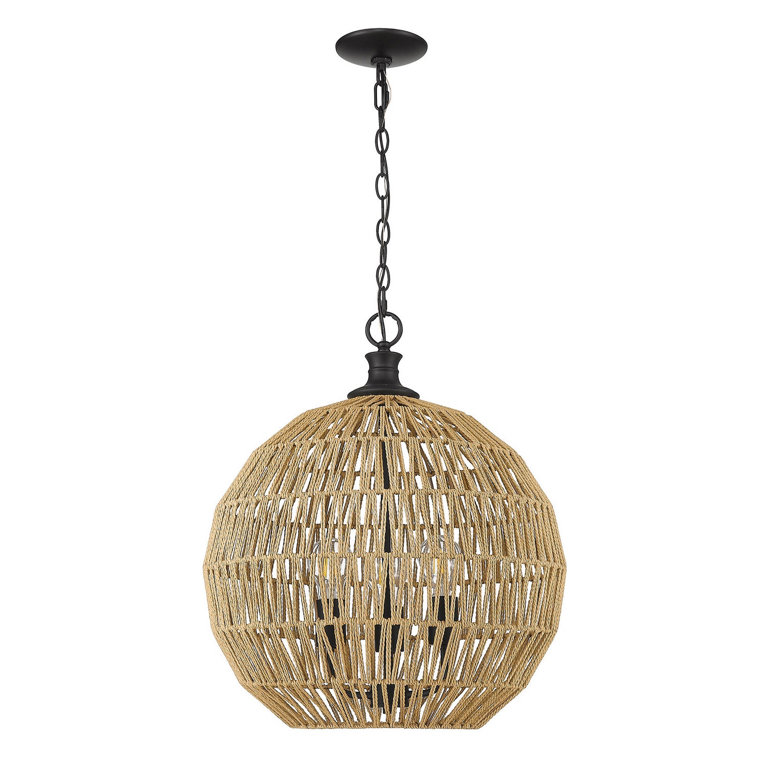 Golden - 6933-3P BLK-NR - Three Light Pendant - Florence - Matte Black