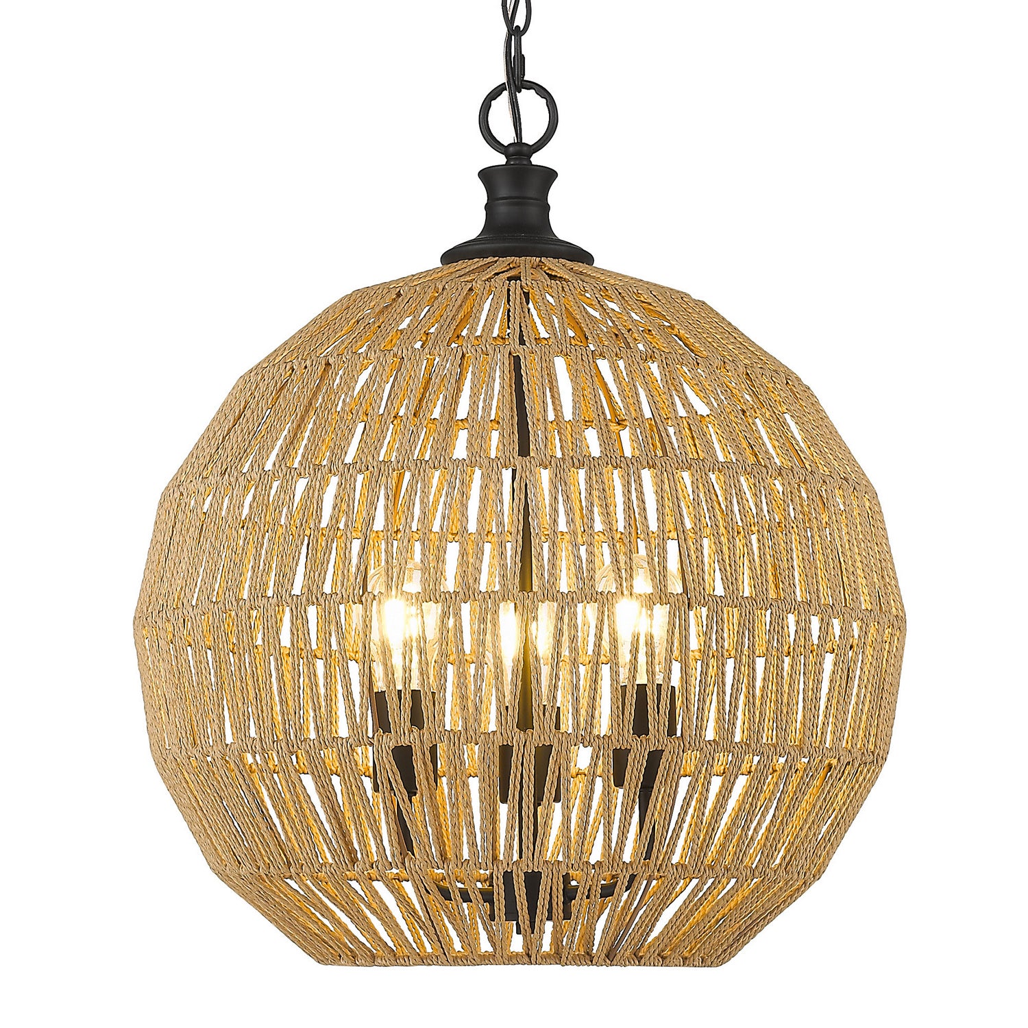 Golden - 6933-3P BLK-NR - Three Light Pendant - Florence - Matte Black