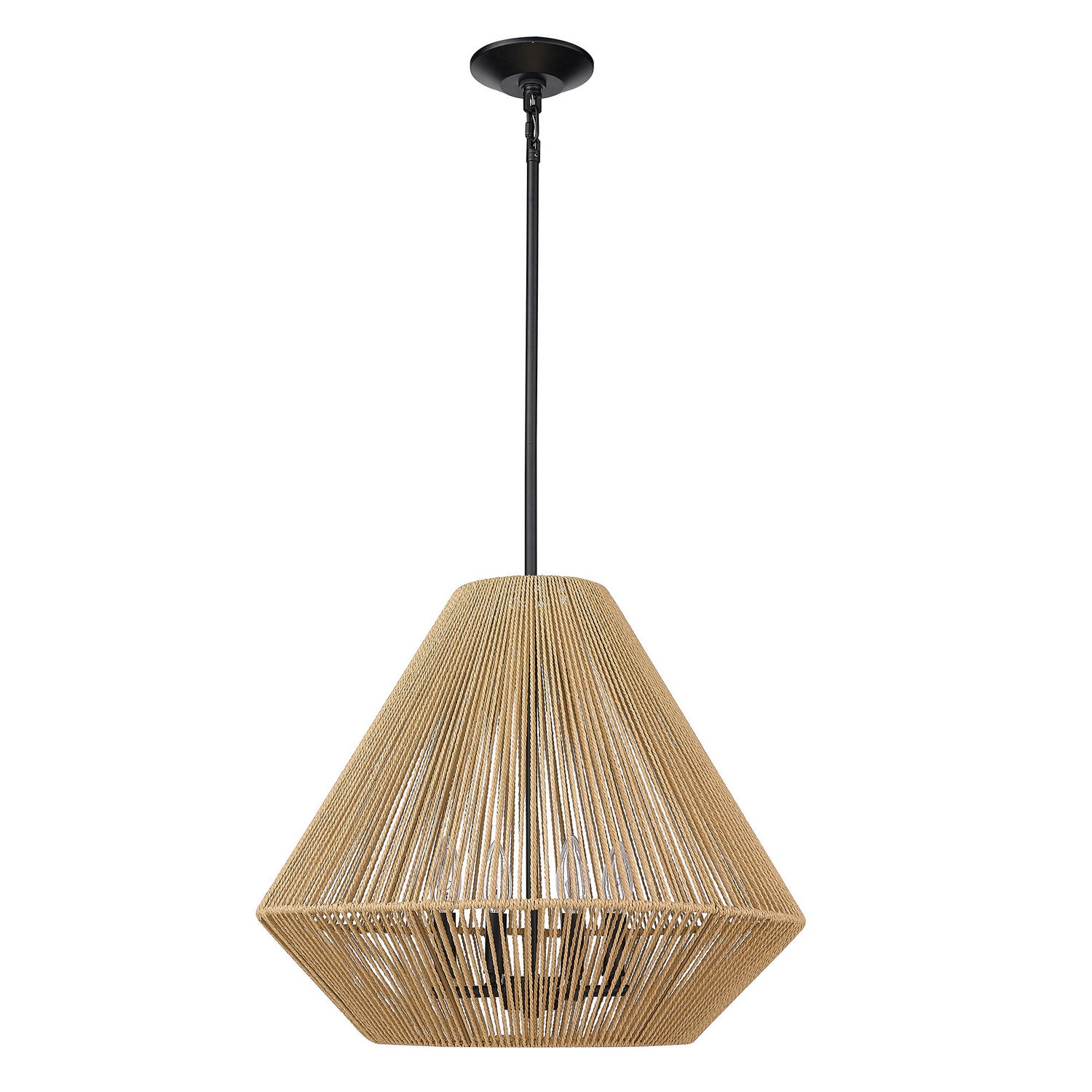 Golden - 6937-4P BLK-NR - Four Light Pendant - Valentina - Matte Black