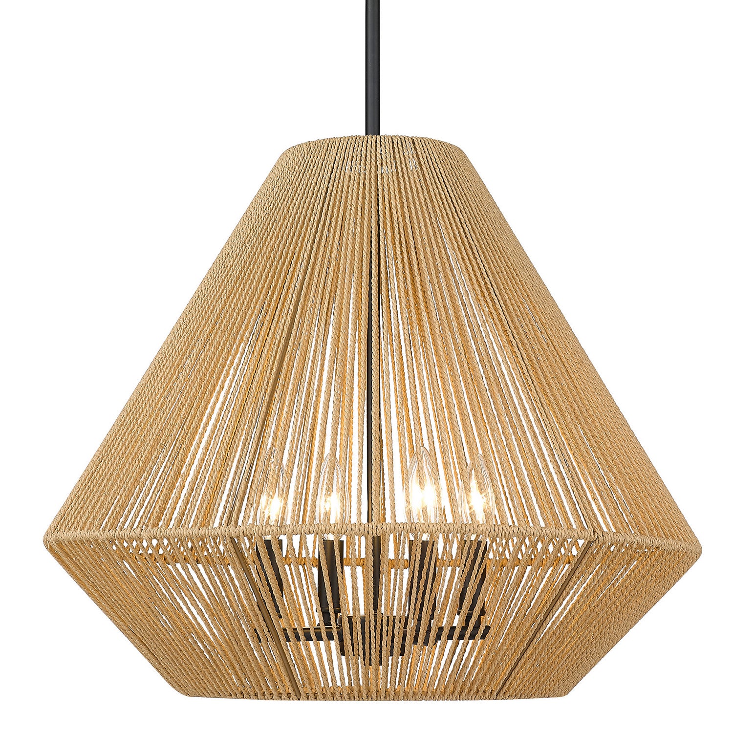 Golden - 6937-4P BLK-NR - Four Light Pendant - Valentina - Matte Black