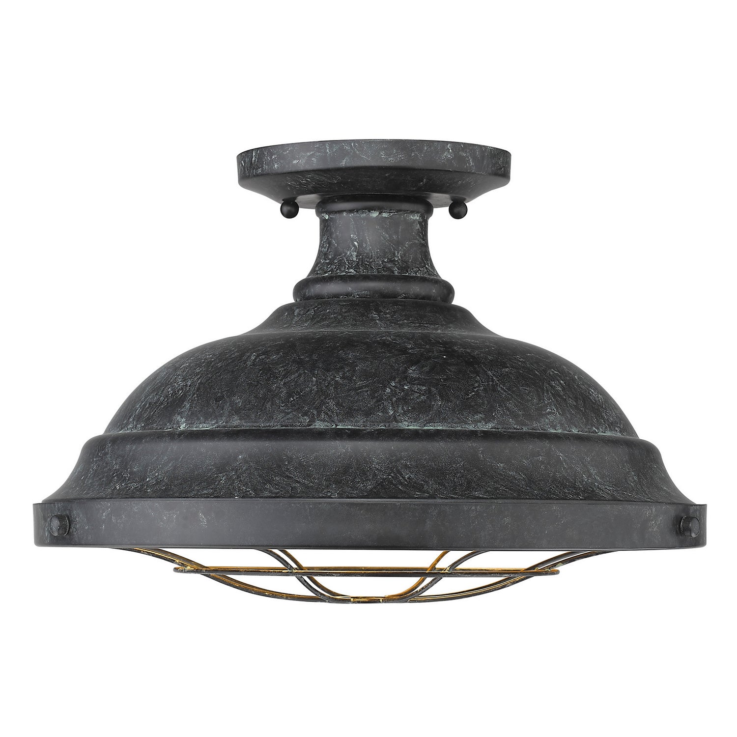 Golden - 7312-SF BP - Two Light Semi-Flush Mount - Bartlett BP - Black Patina