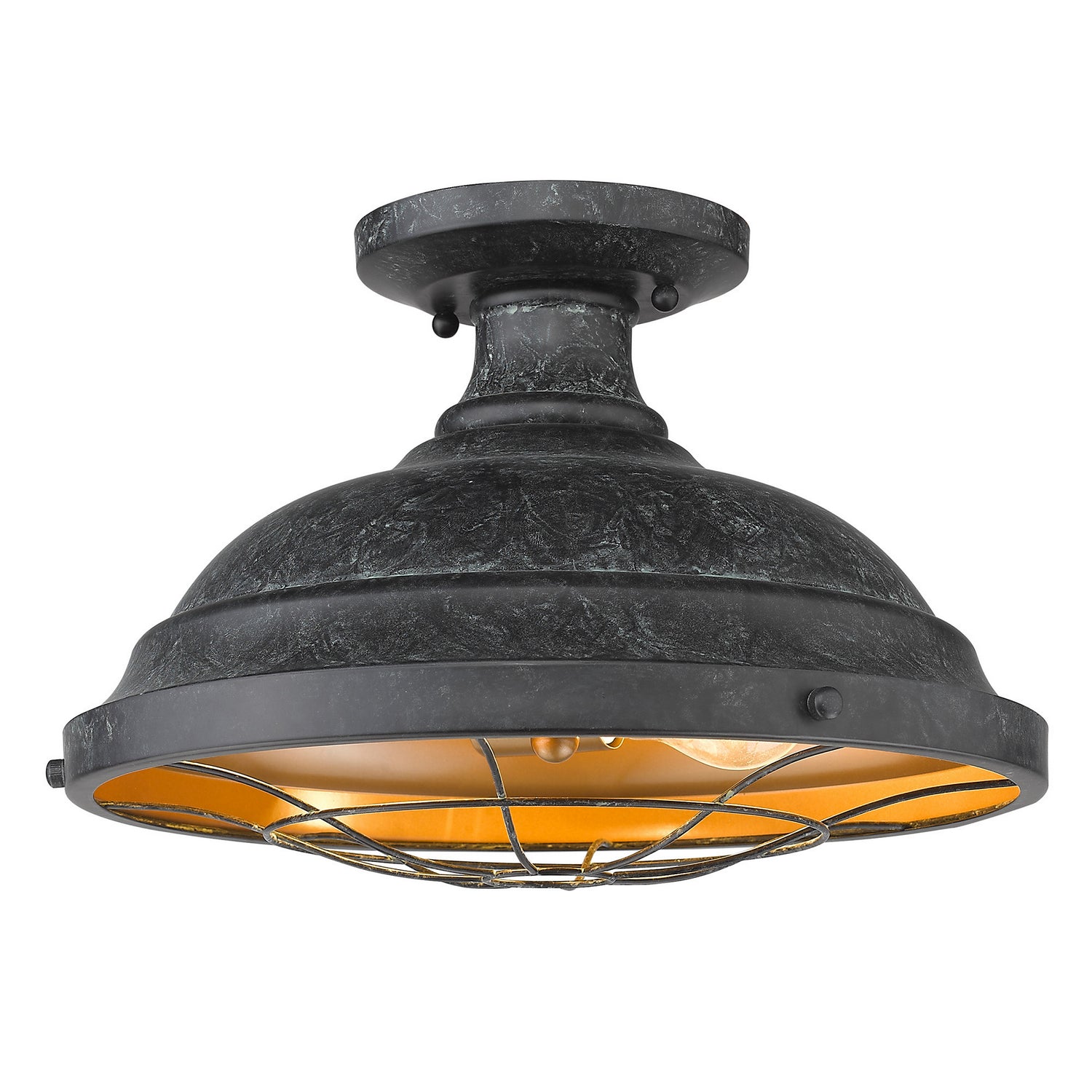 Golden - 7312-SF BP - Two Light Semi-Flush Mount - Bartlett BP - Black Patina