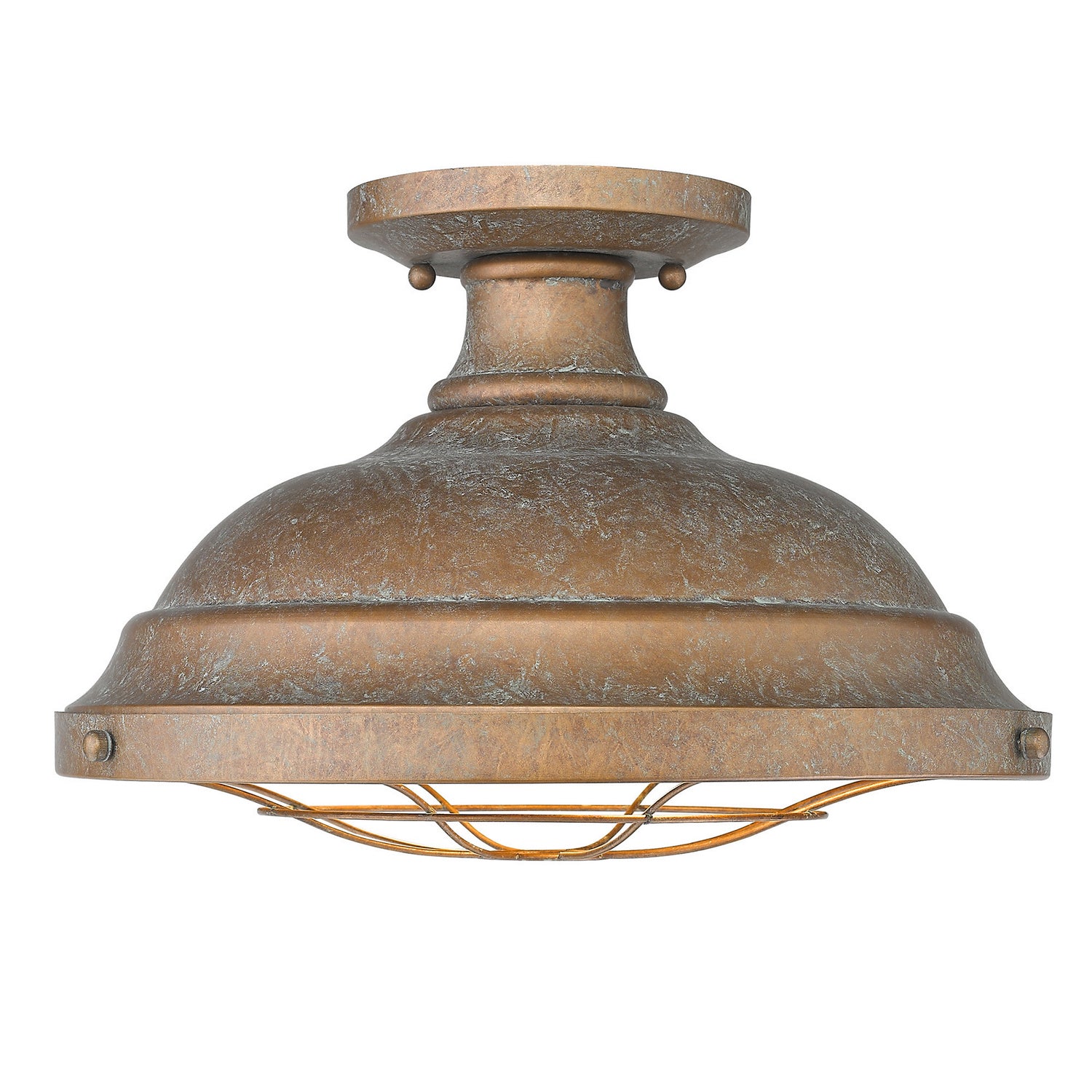 Golden - 7312-SF CP - Two Light Semi-Flush Mount - Bartlett CP - Copper Patina