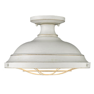 Golden - 7312-SF FW - Two Light Semi-Flush Mount - Bartlett FW - French White