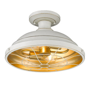 Golden - 7312-SF FW - Two Light Semi-Flush Mount - Bartlett FW - French White