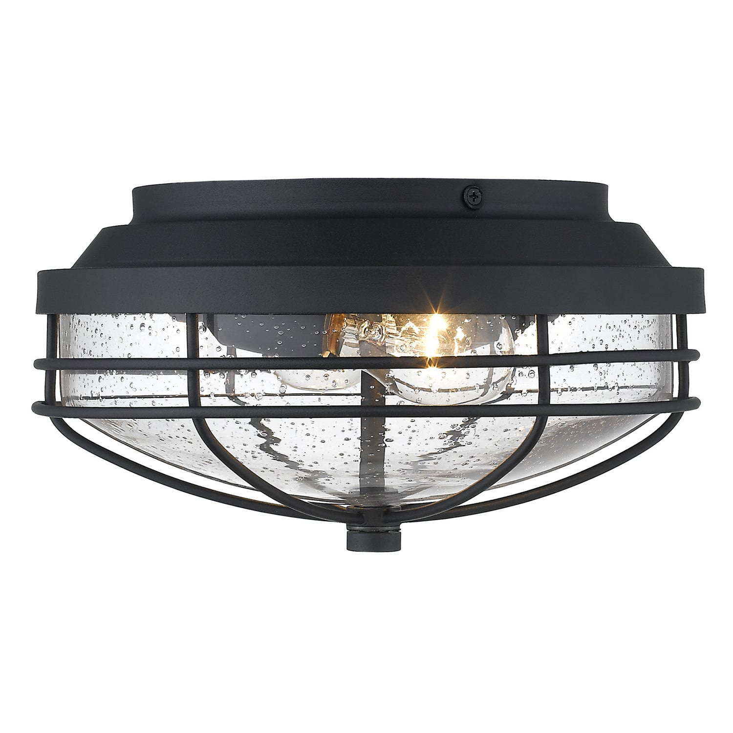 Golden - 9808-OFM NB-SD - Two Light Outdoor Flush Mount - Seaport NB - Natural Black