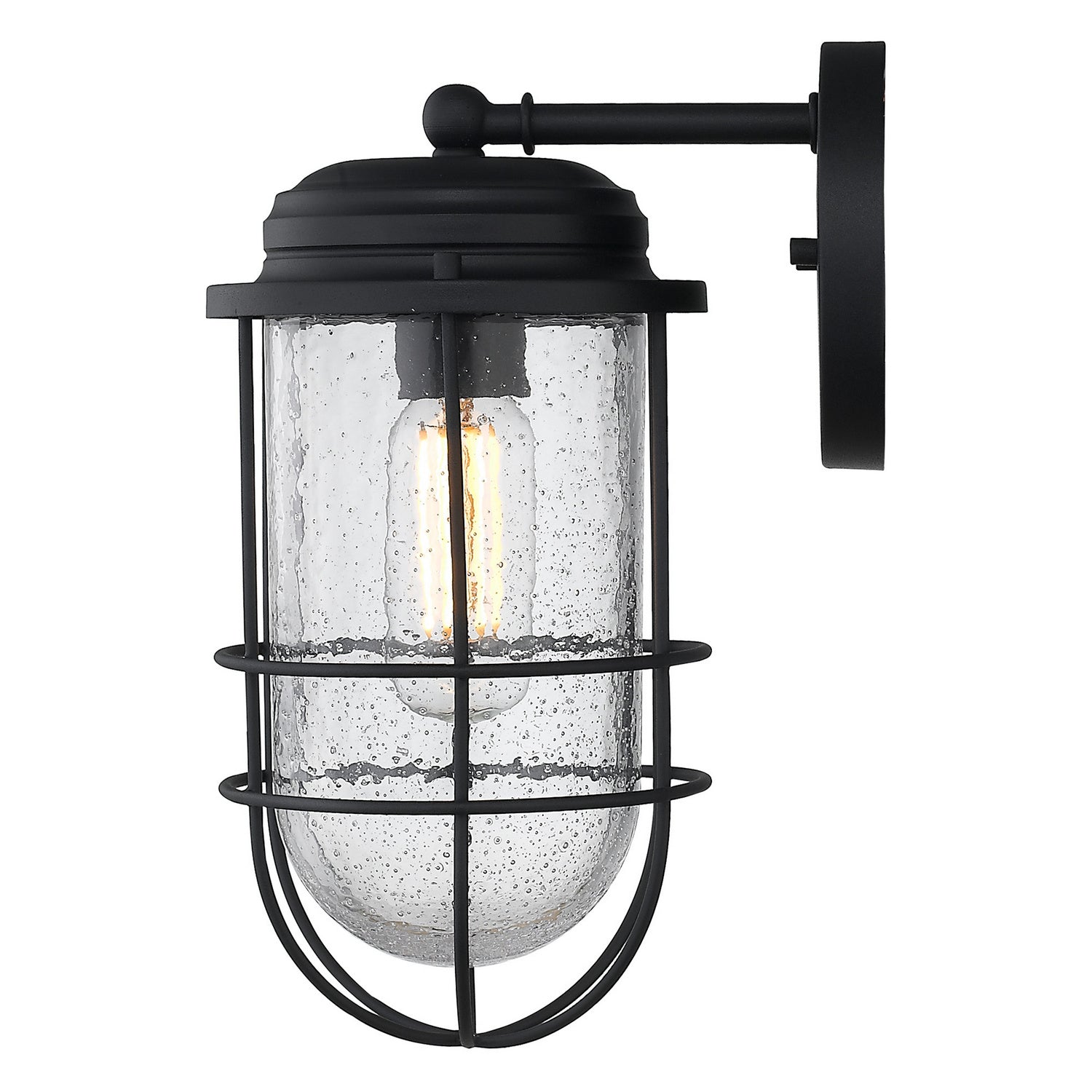 Golden - 9808-OWM NB-SD - One Light Outdoor Wall Sconce - Seaport NB - Natural Black