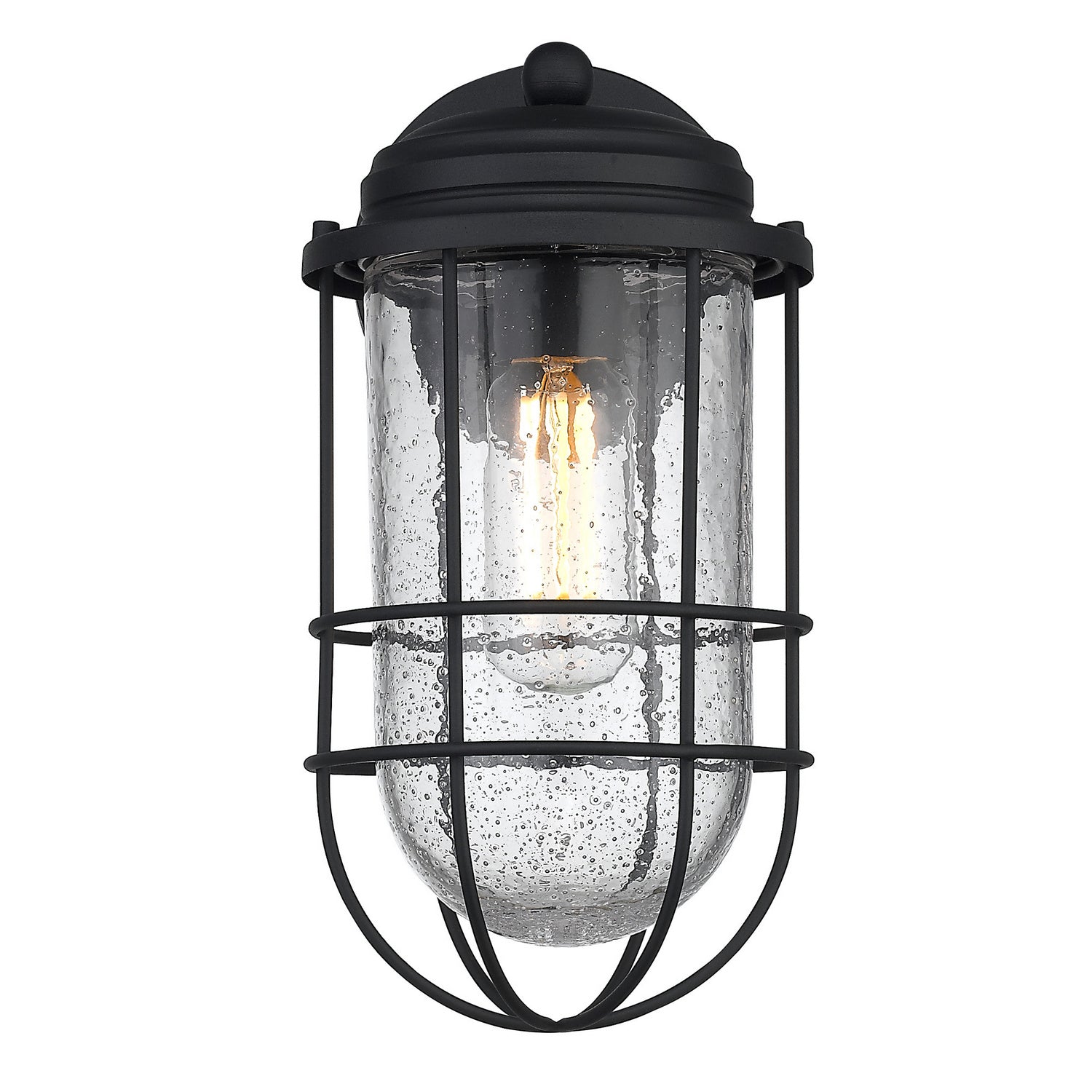 Golden - 9808-OWM NB-SD - One Light Outdoor Wall Sconce - Seaport NB - Natural Black