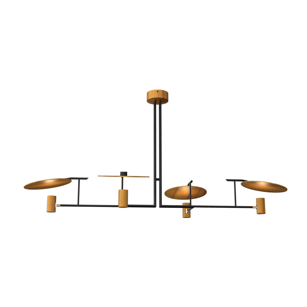 Accord Lighting - 1420.12 - Four Light Pendant - Dot - Teak