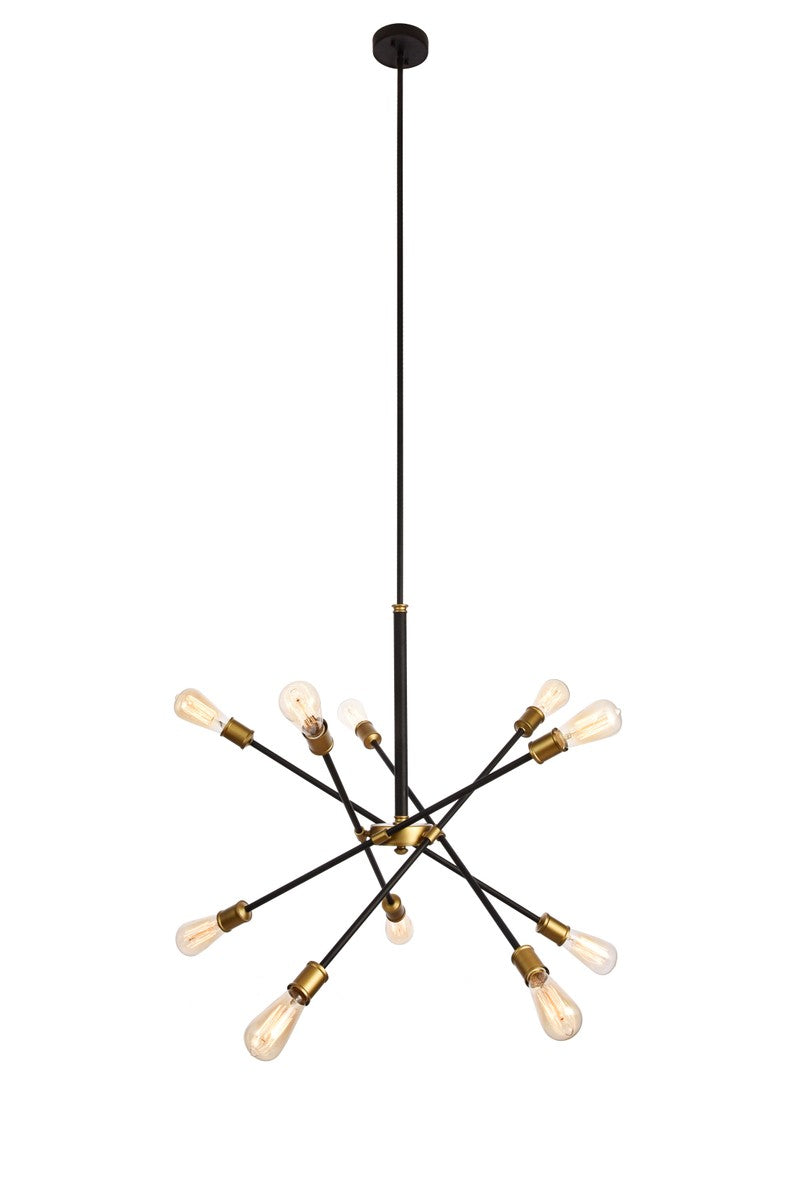 Elegant Lighting - LD8003D28BK - Ten Light Chandelier - Axel - black