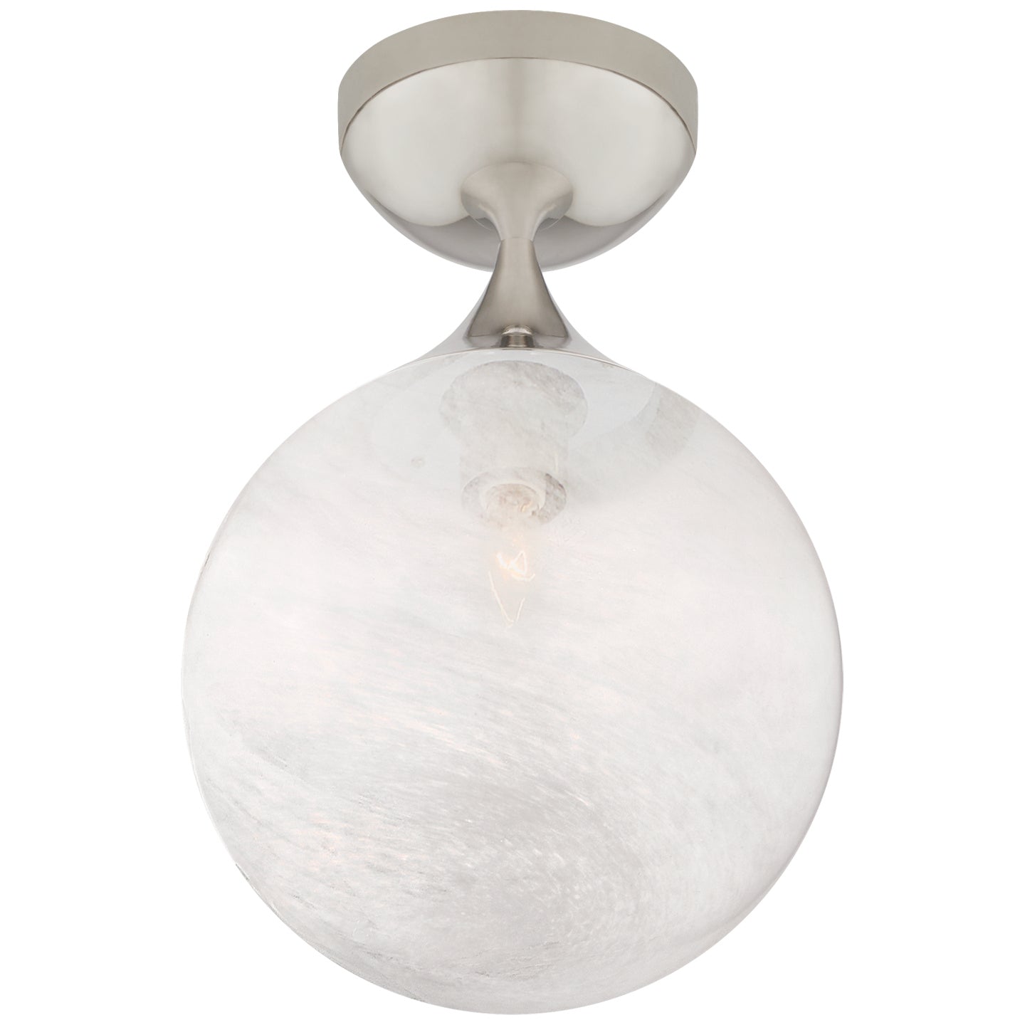 Visual Comfort Signature - ARN 4400PN-WG - One Light Flush Mount - Cristol - Polished Nickel